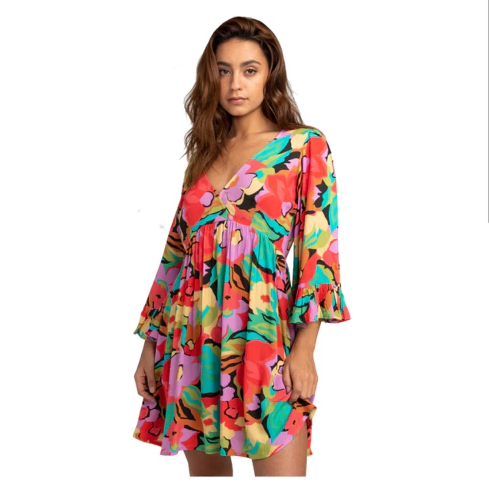 DISO!! Billabong After Time babydoll floral long sleeve dress